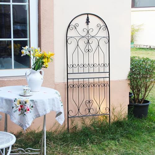 Trellis for Climbing Plants 59" H x 22" W Metal Unique Design Decorative Garden Structure Weather-Resistant Trellises Outdoor Decor Flowers Roses Vine Ivy Clematis 1 Pack - Image 5