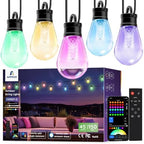 APPECK RGBW Outdoor String Lights 150ft, Smart Patio Light with 45 LED Bulb by APPECK