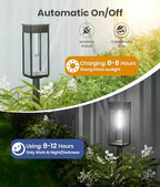 ALFIOT Solar Pathway Lights Outdoor, 12 Pack, 3 Heights, Cool White, IP65 - Image 6