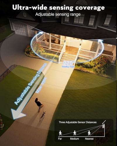 VIANIS Motion Sensor Porch Light Outdoor, Black Outside Sconce Lighting - Image 4