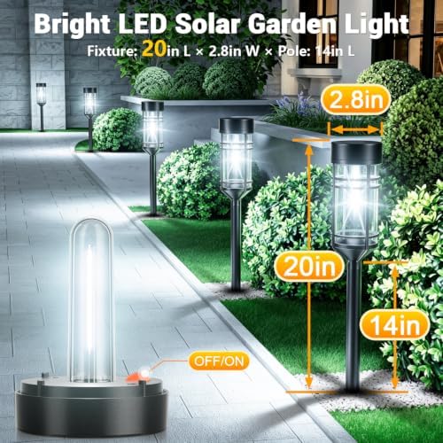 Amzarp 8 Pack Solar Garden Lights, Outdoor Bright LED Solar Pathway Lights - Image 3