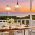 TWINKVILLA Battery Operated Chandelier, 2Pack Hanging Gazebo Lights, Acrylic Crystal Beaded Pendant Lights Outdoor Waterproof for Patio Tree Pergola Porch and Indoor Decor (2) - Image 6