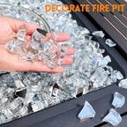 GasSaf 1/2 Inch Crystal Ice Fire Glass Reflective Tempered Fireglass, 10lb - Image 5