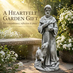 25.39 Inch St Francis Garden Statue With Lamb And Bird, Large Yard Statues - Image 7