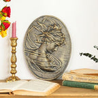 Sungmor Gold Cast Iron Wall Decor,Oval-shaped Classical Lady Relief Plaque - Image 4