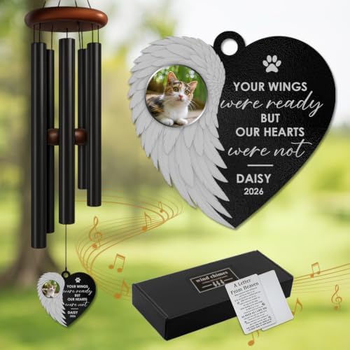 Personalized Cat Memorial Wind Chime, Custom Name & Year by CSKIS-PersonalizedGifts