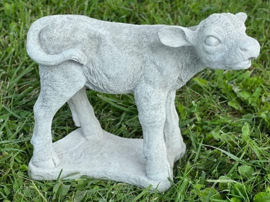 Standing Calf Concrete Statue Farm Animal Decoration Baby Cow Figurine Outdoor Real Size Calf Figure Garden Decor - Image 2