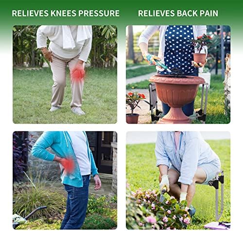 LUCKYERMORE Upgraded Garden Kneeler and Seat, Gardening Stool Kneeling Bench for Gardening with Tool Pouch, Wider&Softer EVA Kneeling Pad, Gardening Gifts for Parents Seniors, Lightweight & Heavy Duty - Image 7