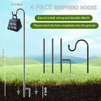 4 Pcs 48 Inch Shepherds Hook for Outdoor Adjustable Bird Feeder Pole - Image 2