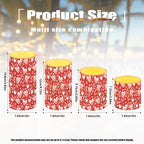 4 Pack Battery Operated Candles with Timer and Remote Flameless Candles Valentine's Day Heart Leaves Print LED Lights for Home Decorations Outdoor Lanterns for Porch - Image 5