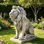Garden Outdoor Statues Lion Statue – 20Inch Garden Decor Statue Antique Lion Stone with Long Hair Outdoor Indoor Figurine Gift Decoration for Home Décor Patio Yard 20 * 9.5 * 19.5 inch - Image 4