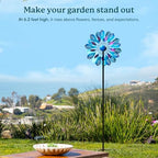 Wind Spinners Outdoor for Yard and Garden, Metal Large Wind Spinner with Stake, Windmill for Yard, Gift for Family Friends(84'' H x 24'' W) - Image 2