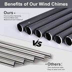 Wind Chimes for Outside, 40" Wind Chimes for Loss of a Loved, Sympathy Wind Chimes with 6 Thicken Tubes & Hook, Outdoor Wind Chimes Gifts for Mother Father, Sympathy Gift Home Decor Garden - Image 5