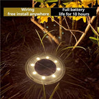 Solar Ground Lights Outdoor Waterproof IP68, 4 Pack 8 LED In Ground Solar Disc Landscape Lighting, Garden Lights Solar Powered for Outside Yard Pathway Patio Lawn Driveway Walkway(Warm) - Image 3