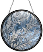 Delicate Frost Fern Leaves Stained Glass Suncatcher 11.8" Colorful Window Hanging Ornament, Sun Catcher Decor for Bathroom Front Door Living Room Home Wall Garden - Image 4