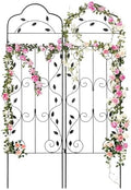 hogardeck Metal 60 * 18in Garden Trellis 2-Packs for Climbing Plants Flowers Vegetables Planting Arched Outdoor Decoration for Courtyards Lawns Gardens by HOGARDECK