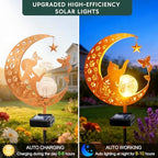 Solar Garden Decor Outdoor Statue, 2 Pack Moon Fairy Garden Figurines with Cat&Dog Design Birthday Gifts for Mom Women Grandma Solar Stake Lights for Patio, Yard, Lawn, Pathway (Warm White) - Image 5