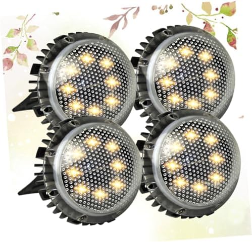 4pcs Solar-Powered LED Outdoor Ground Lights for Garden and Lawn, Warm White Disc In-ground Landscape Lighting, Weather-Resistant Solar Pathway Lamps for Driveway and Yard - Image 7