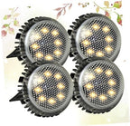 4pcs Solar-Powered LED Outdoor Ground Lights for Garden and Lawn, Warm White Disc In-ground Landscape Lighting, Weather-Resistant Solar Pathway Lamps for Driveway and Yard - Image 7