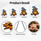 Cute Witch Owl and Pumpkin Acrylic Suncatcher - Image 2