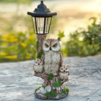 Solar Owl Statue, Fake Owl Family Outdoor Waterproof Garden Owl Decor - Image 3