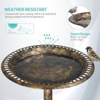 ZENY Outdoor Garden Bird Bath 28Inch Weather Resistant Polyresin Birdbath, Bronze - Image 3