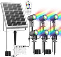 Cly Solar RGB Spotlights Outdoor Garden Floodlight Landscape Spotlights 6-1 by CLY