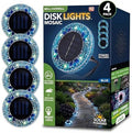 Bell+Howell 4 Pk Mosaic Solar Lights Outdoor LED Disk Pathway Lights, Blue by BellHowell