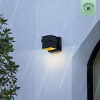 Globe Electric 60000022 11.5W LED Integrated Outdoor Wall Sconce, Matte Black, Gold Accent, 400 Lumens, 3000 Kelvins, 90 CRI, Front or Back Porch Decor, Modern Minimalist Exterior Lighting - Image 3