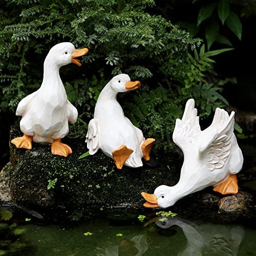 Duck Garden Statues Set of 3 Resin Funny Gift Outdoor Yard Lawn Patio Decor by LEGIFOGardenDecor
