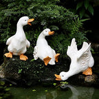 Duck Garden Statues Set of 3 Resin Funny Gift Outdoor Yard Lawn Patio Decor by LEGIFOGardenDecor