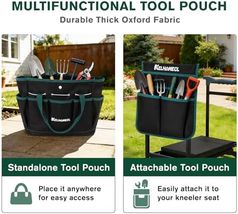 Garden Kneeler and Seat - Extra Wide Thick EVA Pad, Heavy Duty Foldable Garden Bench Holds 350lbs, 2-in-1 Gardening Stool with Detachable Tool Bags, Gardening Gifts for Women, Men & Seniors - Image 7