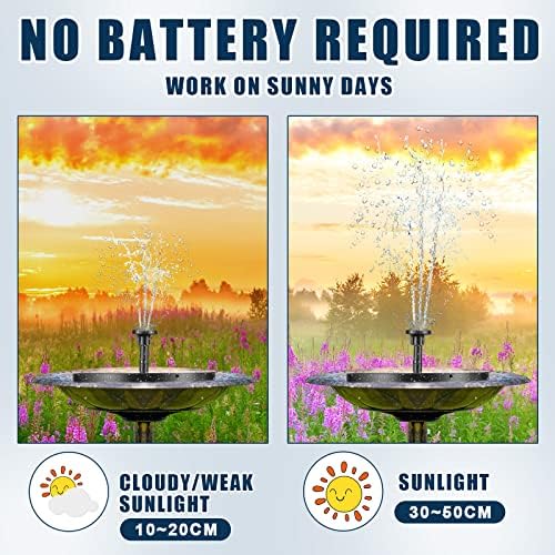 4 Pack Solar Bird Bath Fountain Pump with 6 Nozzle Water Floating Solar Fountain Panel Powered Bird Bath for Pond Garden Fish Tank Pool (6.3 Inch) - Image 3