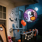 Ghost Cat Pumpkin Purple Stained Glass Window Hanging Suncatcher Gifts 9.8" - Image 4