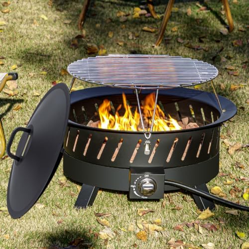 EcoNook 24 inch Portable Propane Fire Pits with Grill - Image 6