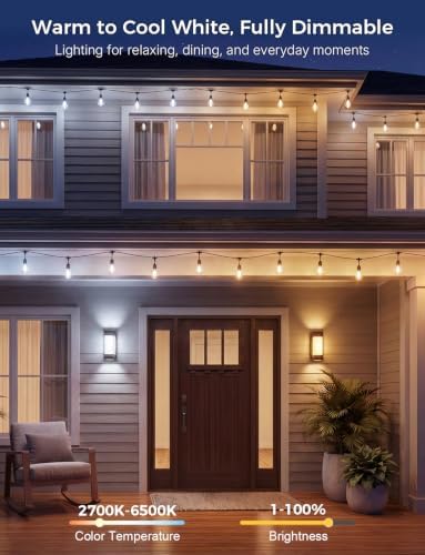 XMCOSY+ Smart Outdoor String Lights 98FT, LED Patio Lights with App Control - Image 3