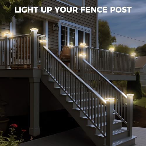 Peasur 16 Packs 4x4 White Solar Post Cap Lights Outdoor with 3 Modes - Image 7