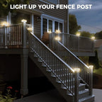 Peasur 16 Packs 4x4 White Solar Post Cap Lights Outdoor with 3 Modes - Image 7