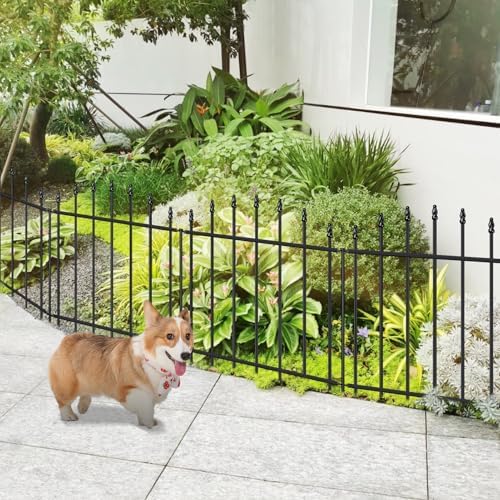 26” x 12’ No-Dig Metal Garden Fence with Stakes, Panels Fencing for Dogs - Image 2