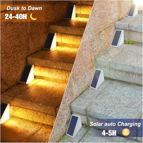 VOLISUN Solar Step Lights for Outside 12 Pack, Solar Stair Lights Outdoor - Image 2