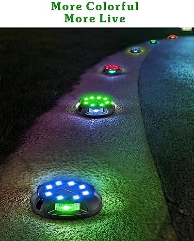 Biling Solar Pathway Lights Uplight Sidelight 8 Pack Multi Color - Image 3