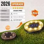 vighep Mini Solar Ground Lights, 12 Pack Solar Lights Outdoor Waterproof, Upgraded LED Flat Landscape Lighting for Outside Pathway Garden Patio Yard Driveway,Warm White - Image 2