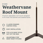 EZ Vane Steel Poodle Dog Weathervane with Wind Cups — Roof Mount - Image 2