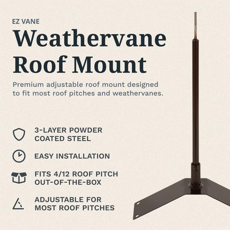 EZ Vane Steel Poodle Dog Weathervane with Wind Cups — Roof Mount - Image 2