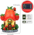 Solar Fairy Garden Houses - Fairy Outdoor Decor Strawberry Houses with Solar Light for Patio Balcony Yard,Lawn Ornament Perfect Garden Gift - Image 2