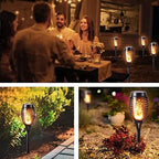 4PCS Solar Torch Lights Outdoor, 19.7 inch 12 LED IP65 Waterproof Garden Pathway Light with Vivid Dancing Flickering Flames, with Auto On/Off Dusk to Dawn, Landscape Decoration Lights - Image 6