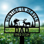 Personalized Hunter Grave Marker Forest Scene Hunting in Heaven Memorial Garden Stake 8-24 inch Hunter Dad Loss Gift, Hunter Memorial Gift Loss of Loved One (Forest Scene Hunting in Heaven) - Image 3