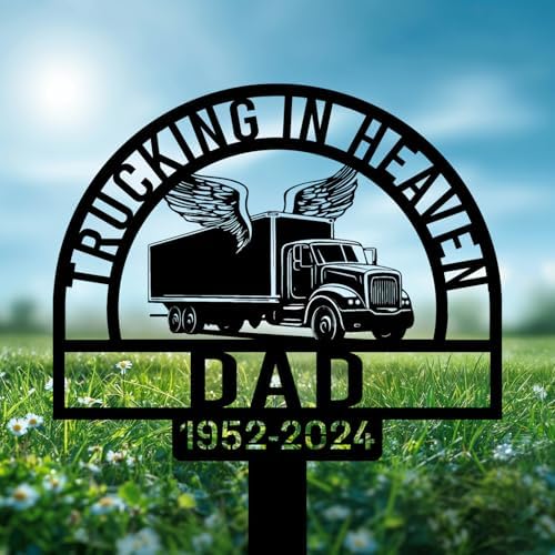 Custom Box Truck Grave Marker – Memorial Garden Stake with Angel Wings, Trucker Remembrance Gift, Loss of Loved One (Box Truck with Angel Wings) - Image 4