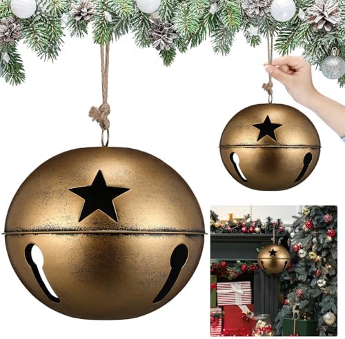 Civaner 1 Pcs 8 Inch Giant Metal Christmas Bronze Jingle Bell by Civaner