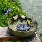 10.1" Solar Powered Bubbler Fountain Bird Bath Bowl for Outdoors by Unknown